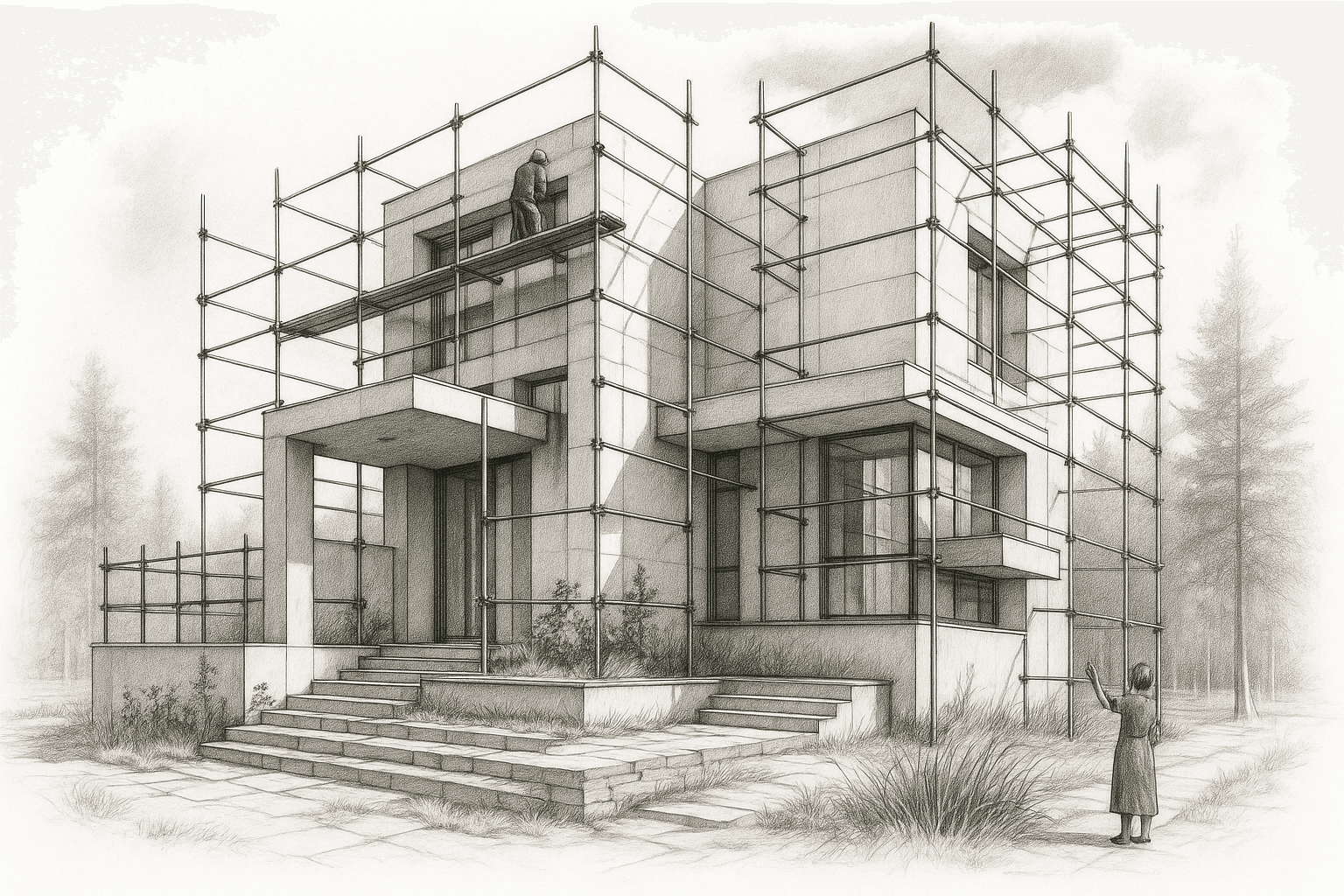 Scaffolding professionals at work